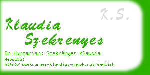 klaudia szekrenyes business card