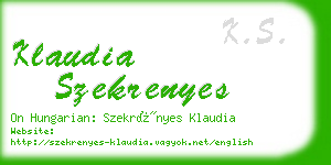 klaudia szekrenyes business card